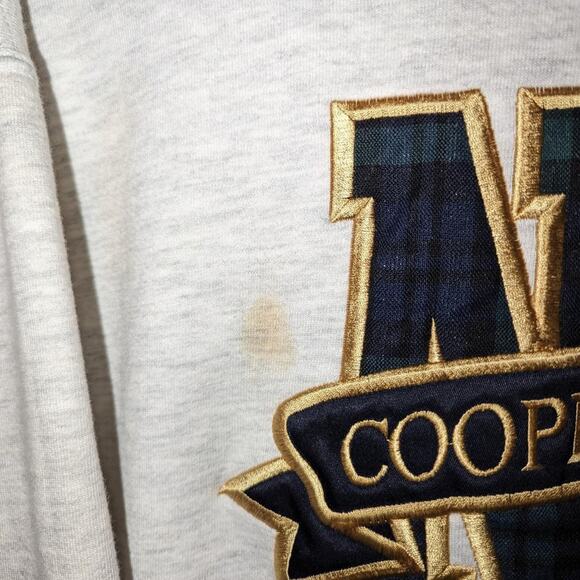 90s Plaid Cooperstown NY Location Crewneck Sweatshirt - Picture 3 of 6